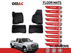 Ford F-350 Floor Liners - 3D Molded - Front + Rear - 4 Door Ford F-350 Floor Liners - 3D Molded - Front + Rear - 4 Door